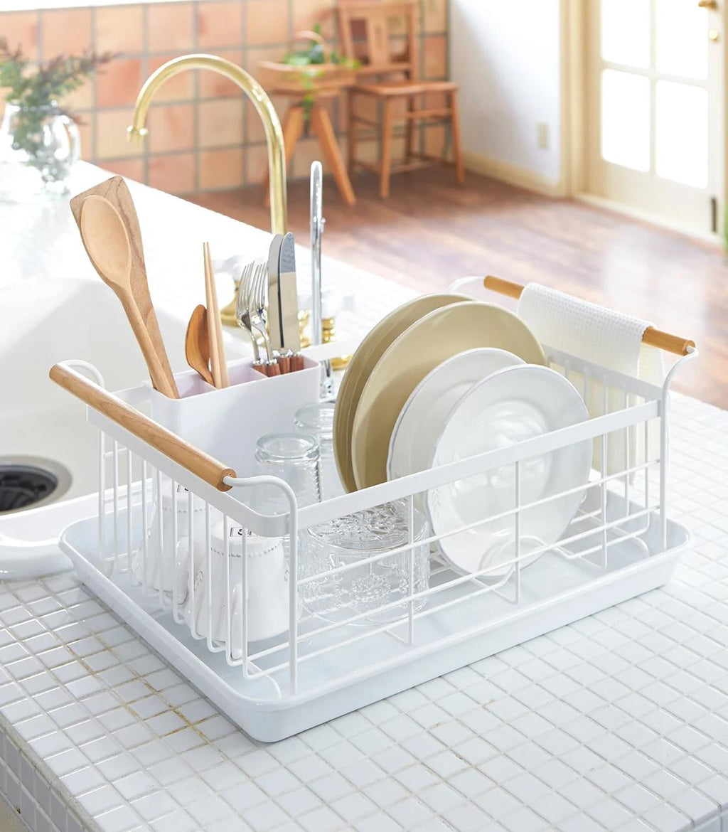 Tosca Wire Dish Rack with Wooden Handles