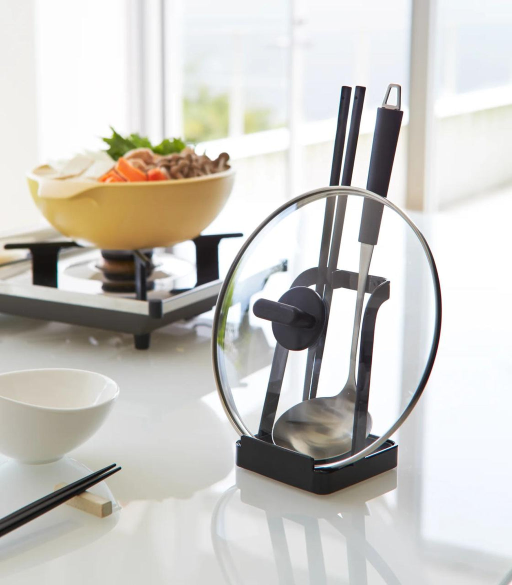 Spoon Rest & Lid Holder — Steel Kitchen Organiser