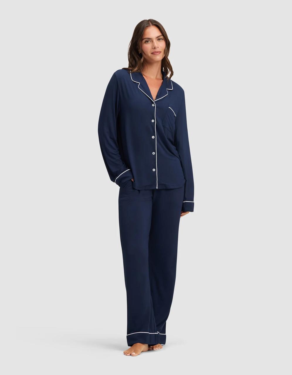 Women's Bamboo Stretch-Knit Long Sleeve Pajama Set – Blush Pink
