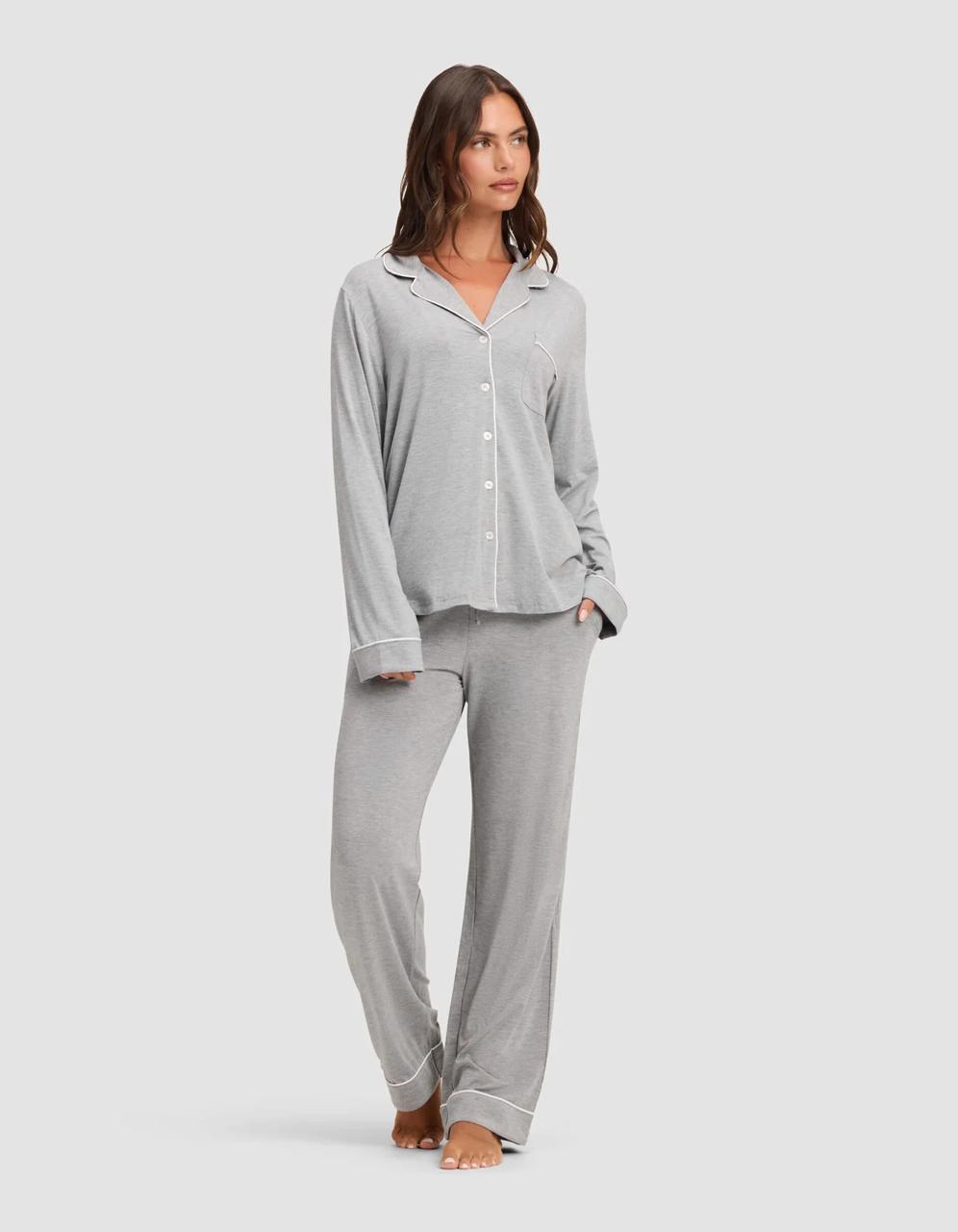 Women's Bamboo Stretch-Knit Long Sleeve Pajama Set – Blush Pink
