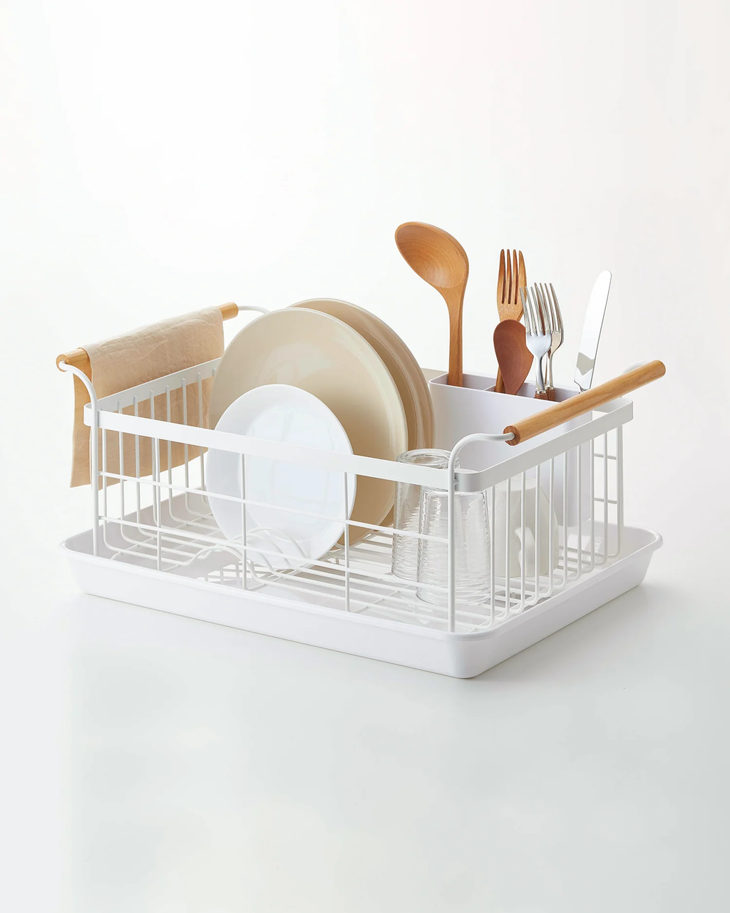 Tosca Wire Dish Rack with Wooden Handles