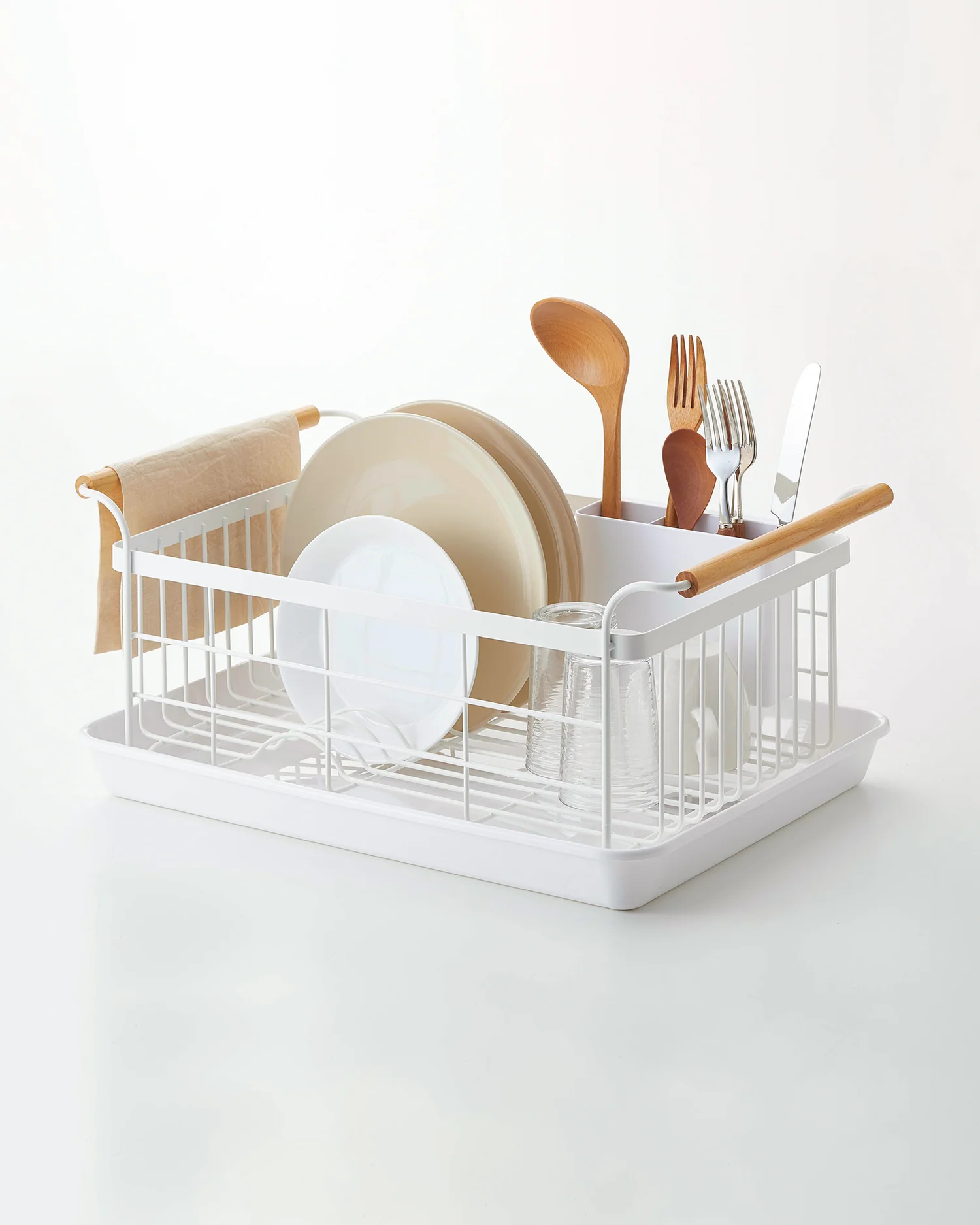 Tosca Wire Dish Rack with Wooden Handles
