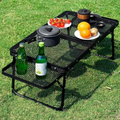 Folding Mesh Camping Table with Side Wings – Height Adjustable
