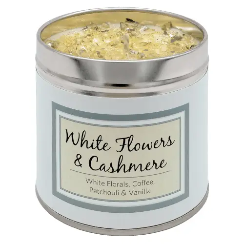 White Flowers & Cashmere Luxury Tin Candle