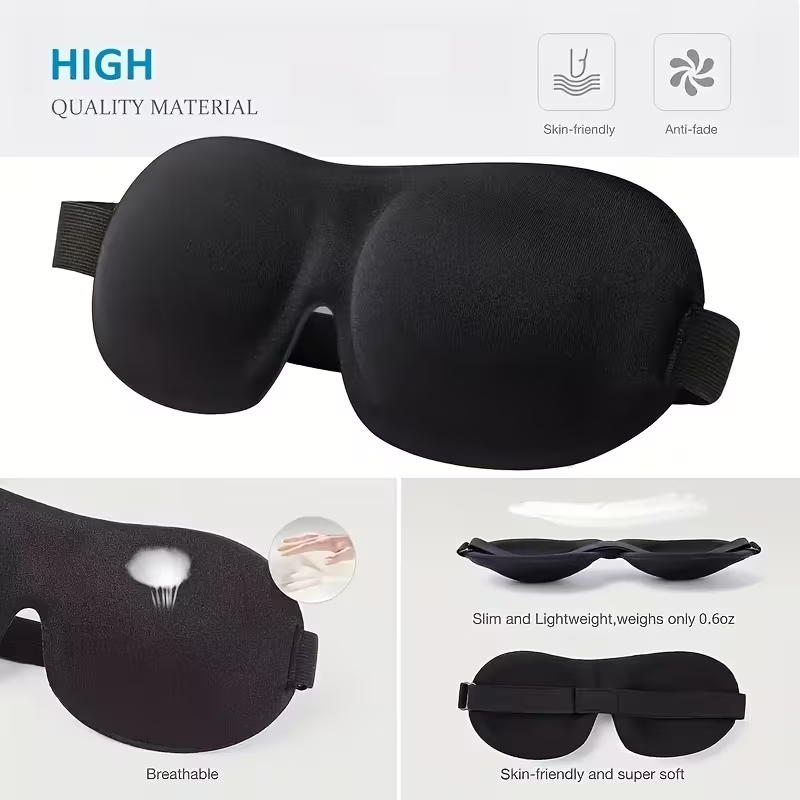 3D Contoured Blackout Sleep Mask – Pack of 10