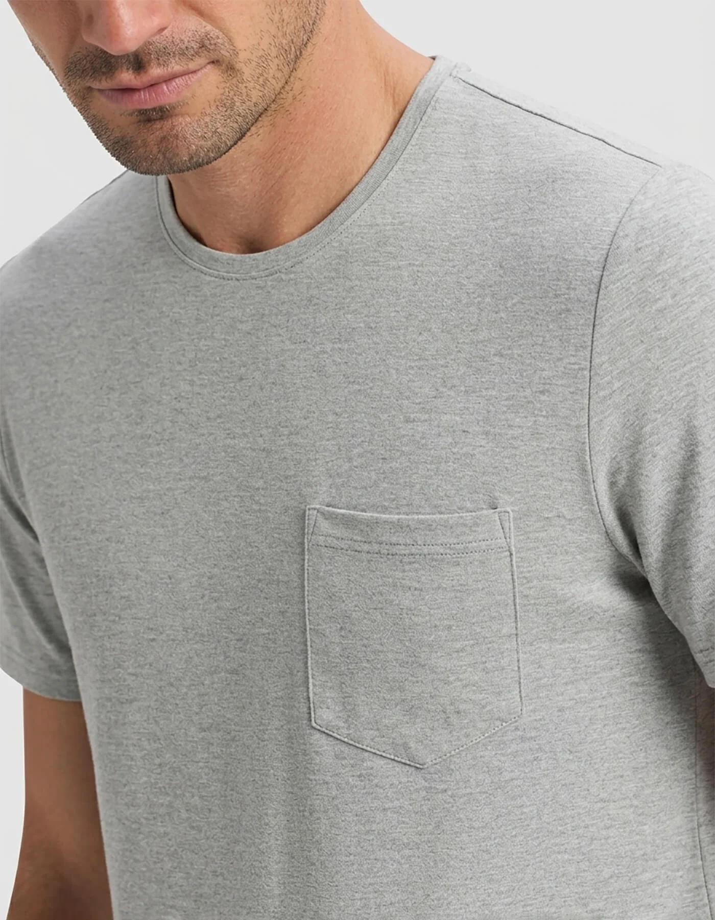 Men's Bamboo Stretch-Knit Short Sleeve Pajama Set – Heather Grey