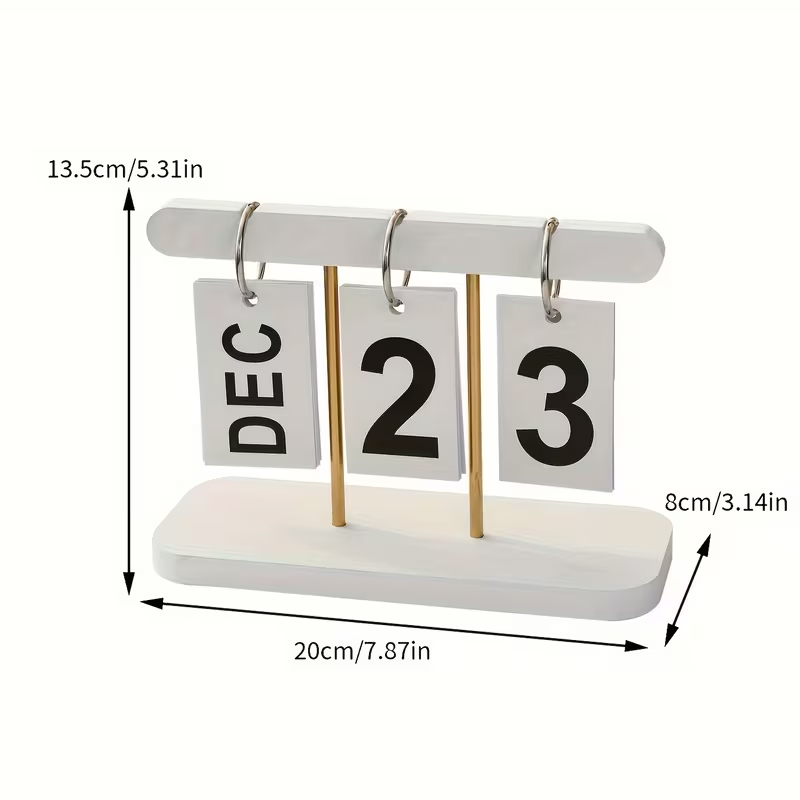Flip Page Perpetual Desk Calendar – White / Black