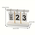 Flip Page Perpetual Desk Calendar – White / Black