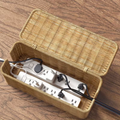 Woven Rattan Cable Management Box with Lid – Natural