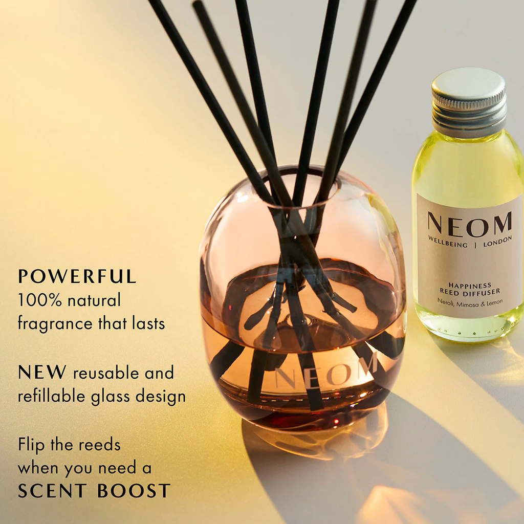 NEOM Happiness Reed Diffuser – Neroli, Mimosa & Lemon | 100ml