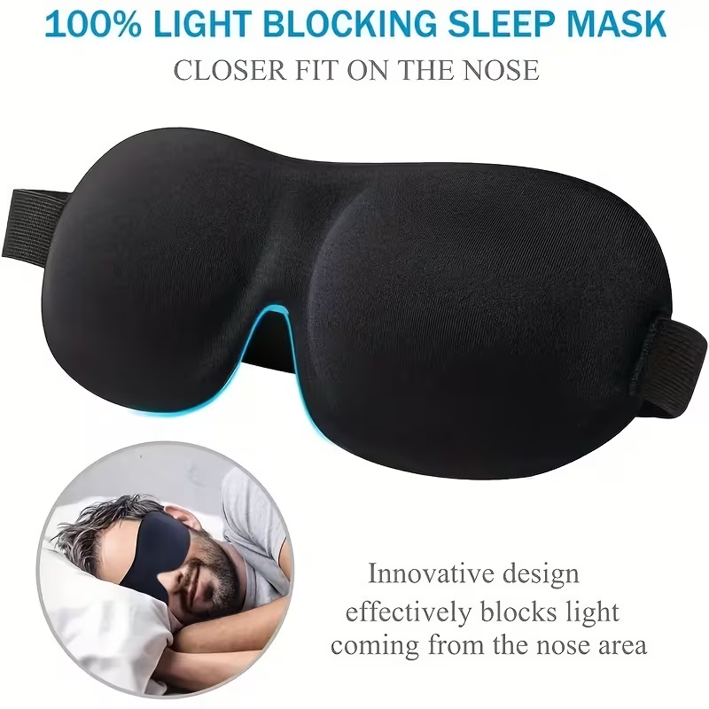 3D Contoured Blackout Sleep Mask – Pack of 10