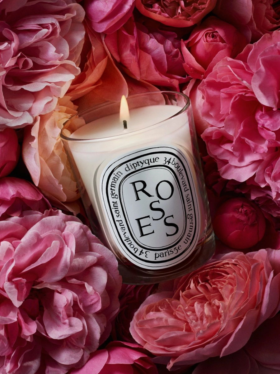 Diptyque Roses Classic Candle – 190g | 60-Hour Burn