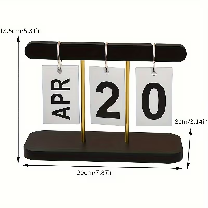 Flip Page Perpetual Desk Calendar – White / Black