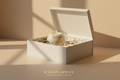 Soy Tea Light Candles Gift Set with marble ceramic candle holder in open gift box