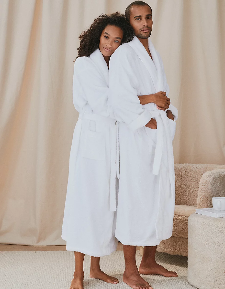 Unisex Organic Cotton Classic Robe – White