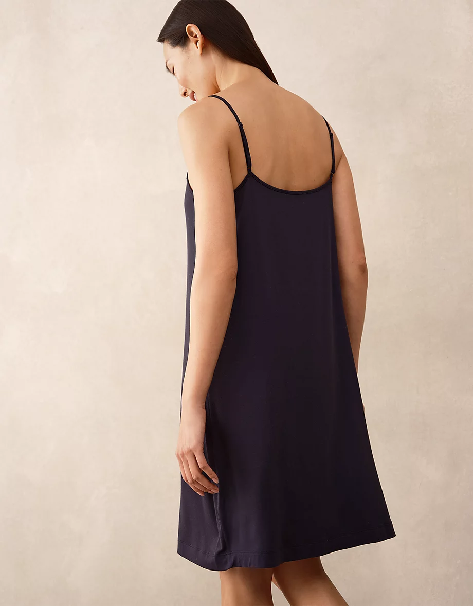 Jersey Lace Trim Nightie – Navy